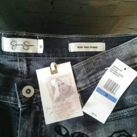 Jessica Simpson distressed Mika Best Friend Jeans In Black Size 25 - Picture 3 of 5
